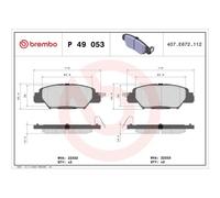 Juego De Pastillas De Freno Brembo P49053 Prime Line para Mazda Eje Trasero