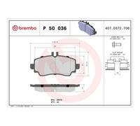 Juego De Pastillas De Freno Brembo P50036 Prime Line para Mercedes Benz