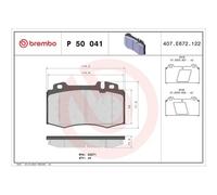 Juego De Pastillas De Freno Brembo P50041 Prime Line para Mercedes Benz
