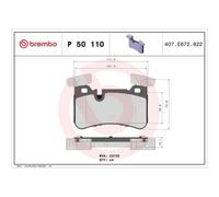 Juego De Pastillas De Freno Brembo P50110 Prime Line para Mercedes Benz