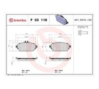 Juego De Pastillas De Freno Brembo P50118 Prime Line para Mercedes Benz