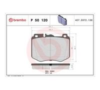 Juego De Pastillas De Freno Brembo P50120 Prime Line para Mercedes Benz