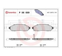 Juego De Pastillas De Freno Brembo P56059 Prime Line para Nissan Suzuki