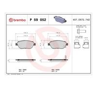 Pastillas de freno P 59 052 BREMBO para OPEL FIAT