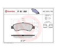 Pastillas de freno P 61 091 BREMBO para FIAT PEUGEOT CITROËN OPEL