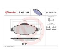 Brembo P 61 101 Pastillas de Frenos