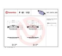 Pastillas de freno P 61 112 BREMBO para PEUGEOT 508 I 508 SW I