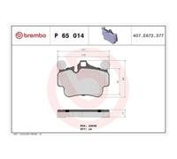 Juego De Pastillas De Freno Brembo P65014 Prime Line para Porsche Eje Delantero