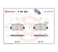 Juego De Pastillas De Freno Brembo P68063 Prime Line para Nissan Opel Renault