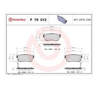 Juego De Pastillas De Freno Brembo P79012 Prime Line para Daihatsu Mazda Nissan