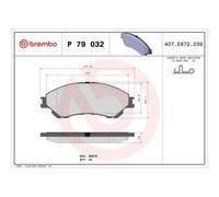 Juego De Pastillas De Freno Brembo P79032 Prime Line para Mitsubishi Nissan