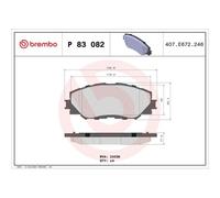 Juego De Pastillas De Freno Brembo P83082 Prime Line para Toyota Pontiac