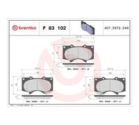 Juego De Pastillas De Freno Brembo P83102 Prime Line para Toyota Eje Delantero