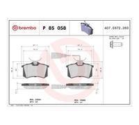 Juego De Pastillas De Freno Brembo P85058 Prime Line para Audi Ford Seat Skoda