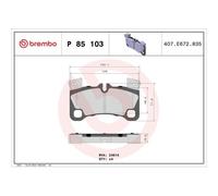 Pastillas de freno P 85 103 BREMBO para AUDI VW PORSCHE