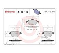 Juego De Pastillas De Freno Brembo P85112 Prime Line para Audi Seat Skoda VW