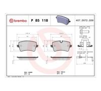 Juego De Pastillas De Freno Brembo P85118 Prime Line para Audi Seat Skoda VW