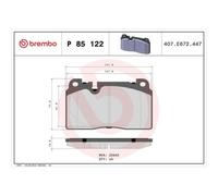 Juego De Pastillas De Freno Brembo P85122 Prime Line para Audi Porsche Seat VW