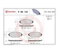 Juego De Pastillas De Freno Brembo P85131 Prime Line para Audi Seat Skoda VW