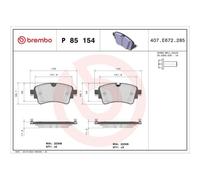 Juego De Pastillas De Freno Brembo P85154 Prime Line para Audi Seat Skoda VW