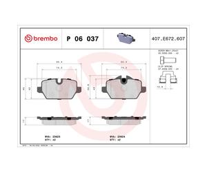 Juego de pastillas de freno BREMBO Xtra P 06 037X, atrás