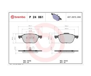 Juego de pastillas de freno BREMBO Xtra P 24 061X, delante