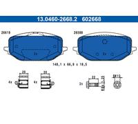 Juego de pastillas de freno delanteras ATE 13.0460-2668.2