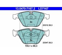 Juego de pastillas de freno delanteras ATE 13.0470-7167.2