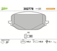 Juego de pastillas de freno delanteras VALEO 302778