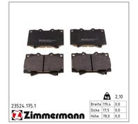 Juego de pastillas de freno delanteras ZIMMERMANN 23524.175.1