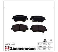 Juego de pastillas de freno delanteras ZIMMERMANN 25708.180.1