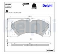 Juego de pastillas de freno DELPHI LP3629, delante