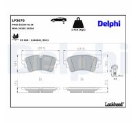 Juego de pastillas de freno DELPHI LP3670, atrás