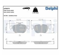 Juego de pastillas de freno DELPHI LP3674, atrás