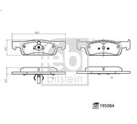 Juego de pastillas de freno FEBI 195084 para DACIA LOGAN II 1.6 2013-2016