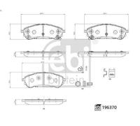 Juego de pastillas de freno FEBI 196370 para FORD RANGER (TKE) 2 2018-