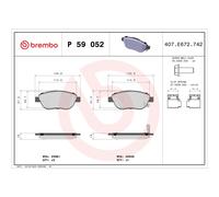 Brembo Pastillas de freno P 59 052 para Opel y Fiat