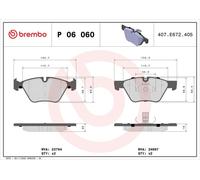 Juego de pastillas de freno, freno de disco BREMBO P06060 (1 juego - 4 piezas)