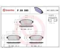 Juego de pastillas de freno, freno de disco BREMBO P59080