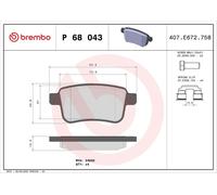 Juego de pastillas de freno, freno de disco BREMBO P68043