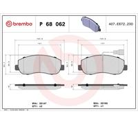Juego de pastillas de freno, freno de disco BREMBO P68062