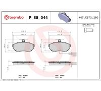 Juego de pastillas de freno, freno de disco BREMBO P85044