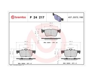Juego de pastillas de freno, freno de disco PRIME LINE BREMBO P 24 217