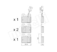 Juego De Pastillas De Freno Metelli 22-0009-1 para Alfa Romeo Eje Trasero