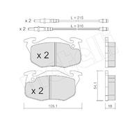 Juego De Pastillas De Freno Metelli 22-0037-4 para Citroën Peugeot Eje Delantero