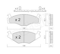 Juego De Pastillas De Freno Metelli 22-0045-0K para Seat VW Eje Delantero
