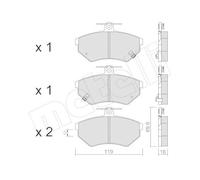 Pastillas de freno 22-0050-5 METELLI para PIAGGIO PORTER NP6