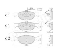 METELLI Juego de 4 pastillas de freno para LANCIA: Dedra, Delta & FIAT: Punto, Marea, Marengo, Barchetta, Brava, Bravo (Ref: 22-0082-0)