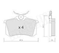 Juego De Pastillas De Freno Metelli 22-0100-0 para Audi Peugeot Seat VW