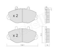 METELLI Juego de 4 pastillas de freno para FORD: Transit/Tourneo (Ref: 22-0195-1)